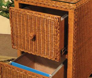 Wicker Desks & File Cabinets