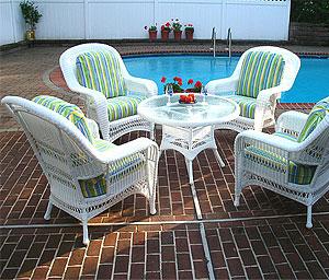 5 Piece Resin Wicker Chat Sets