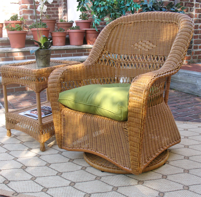 outdoor wicker glider chair