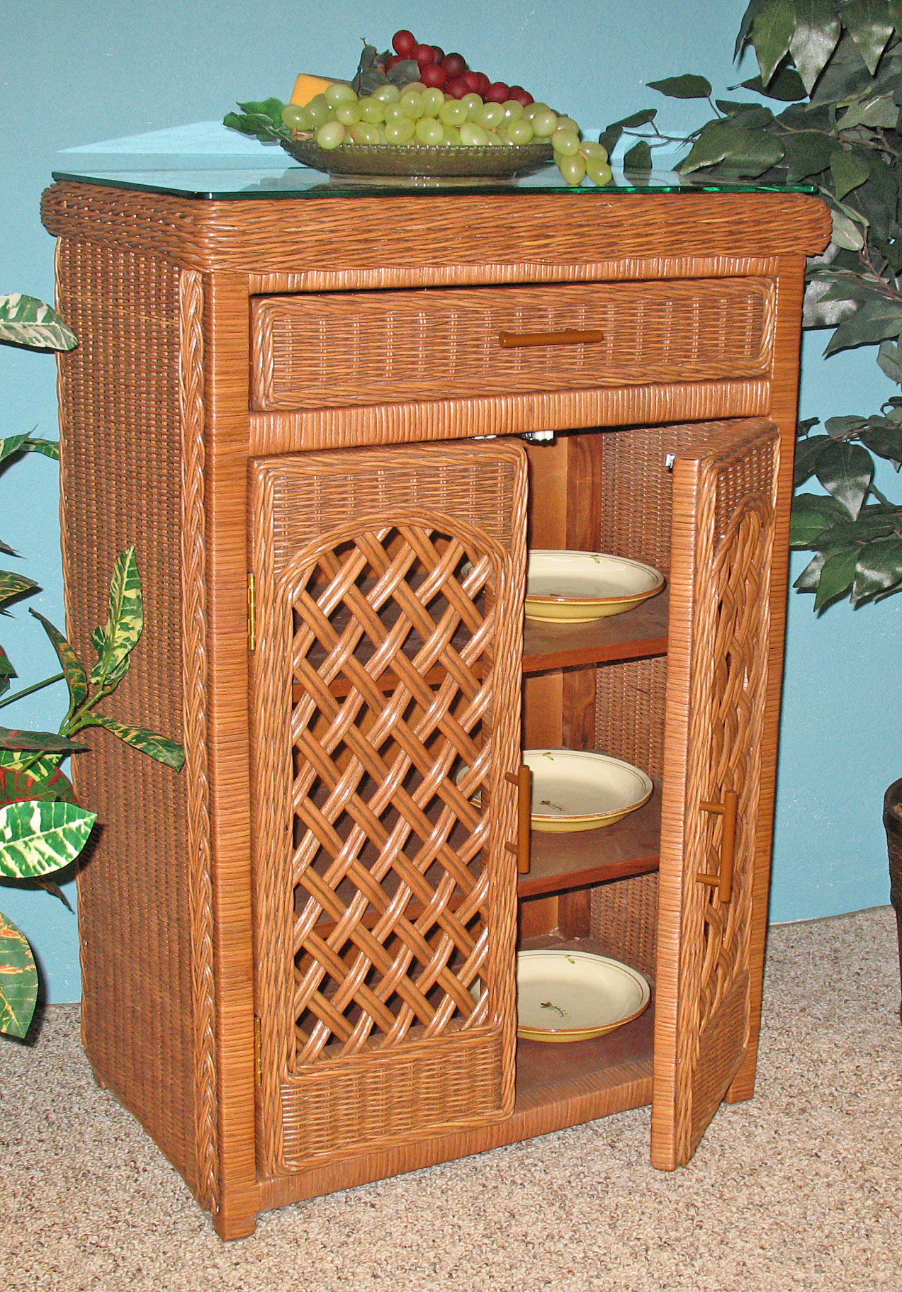 cane bathroom cabinet