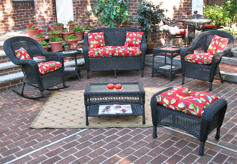  Outdoor Resin Wicker Patio Furniture, Black  Malibu