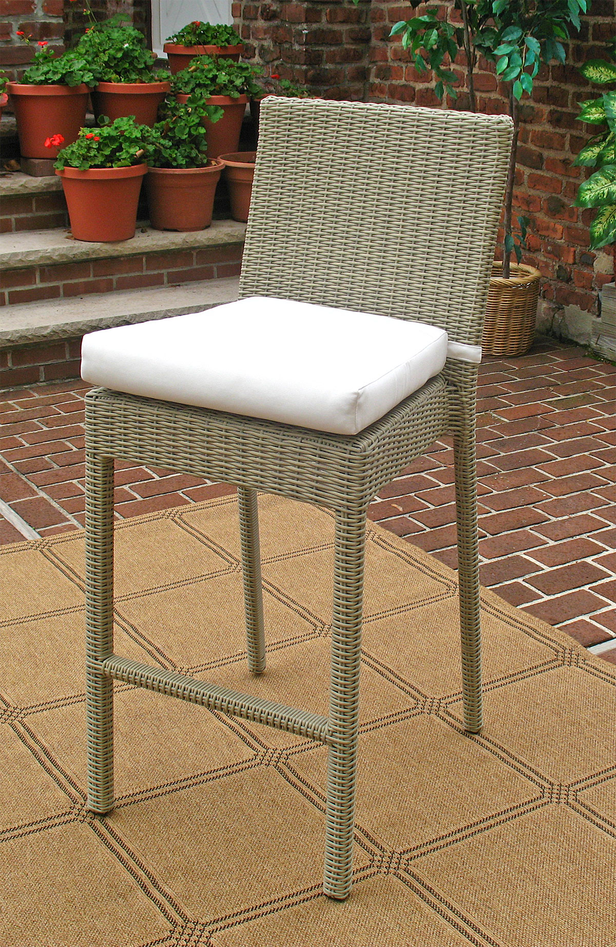 Wicker outdoor stool hot sale