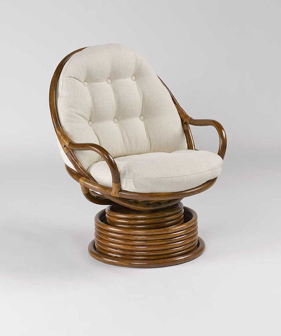 Rattan swivel cheap rocker with ottoman