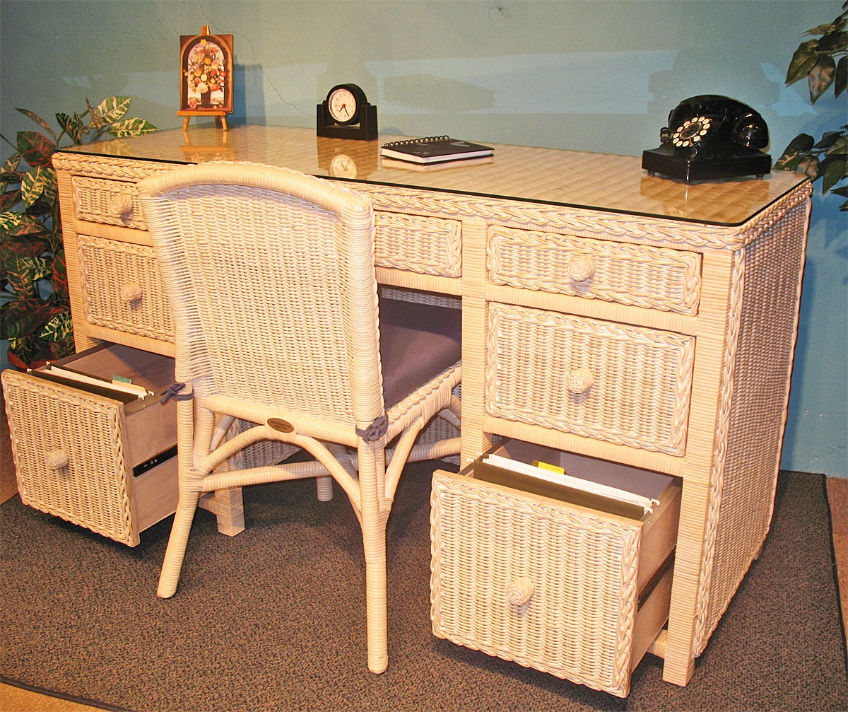 Rattan chair desk hot sale