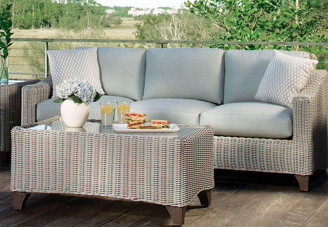 Outdoor wicker sofa online set