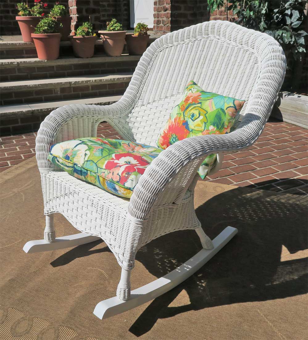 White resin wicker rocking chair new arrivals