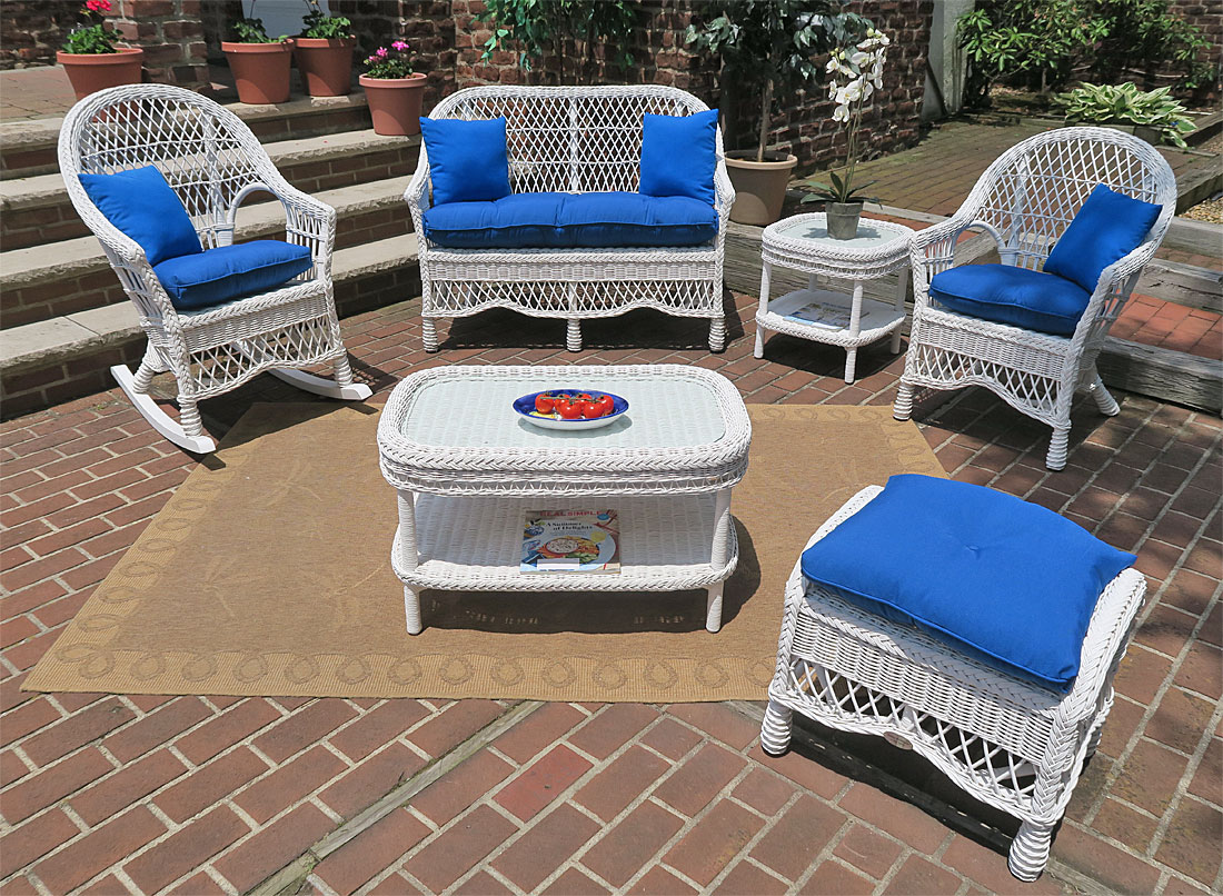 White Garden Side Seating and Dining ( Brand New) Special Price Natural Wicker