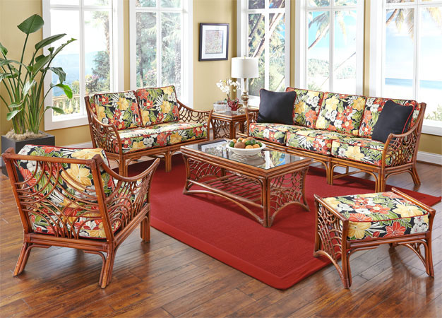 South Pacific Rattan Furniture Sets, Brownwash