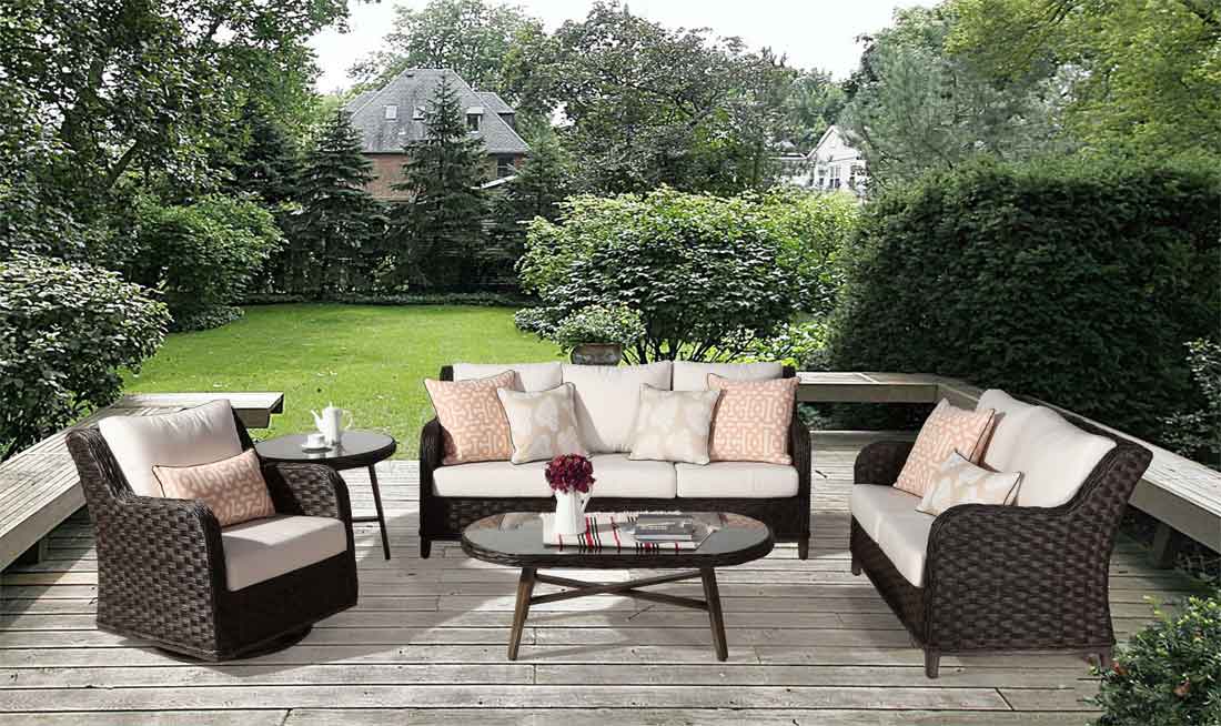 brown wicker furniture sets