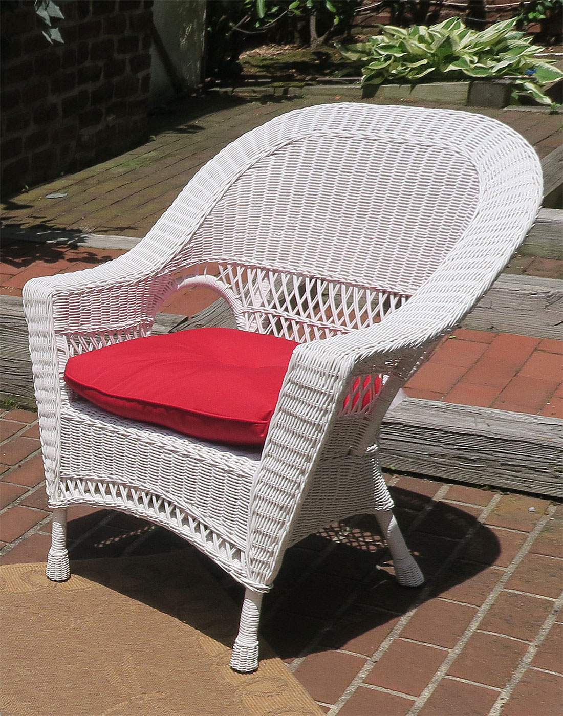 Wicker chair and online footstool