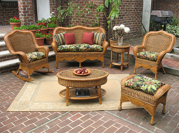4 Piece Tangiers Natural Wicker Set with 2 Chairs