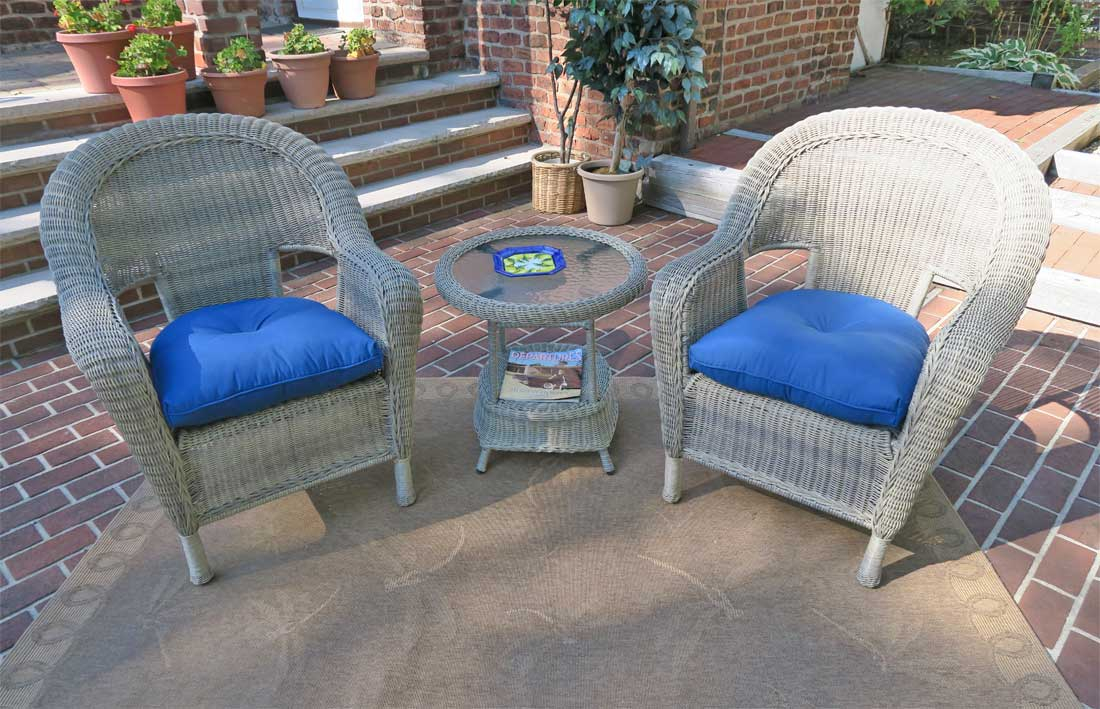 3 Piece Malibu Resin Wicker Chat Set with Round End Table