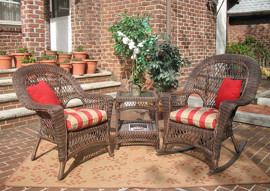 3 Piece Madrid Resin Wicker Chat Set (1) Chair (1) Rocker