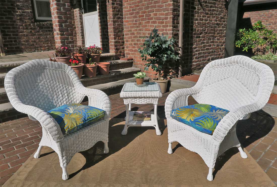  3 Piece Naples Natural Wicker Chat Set 