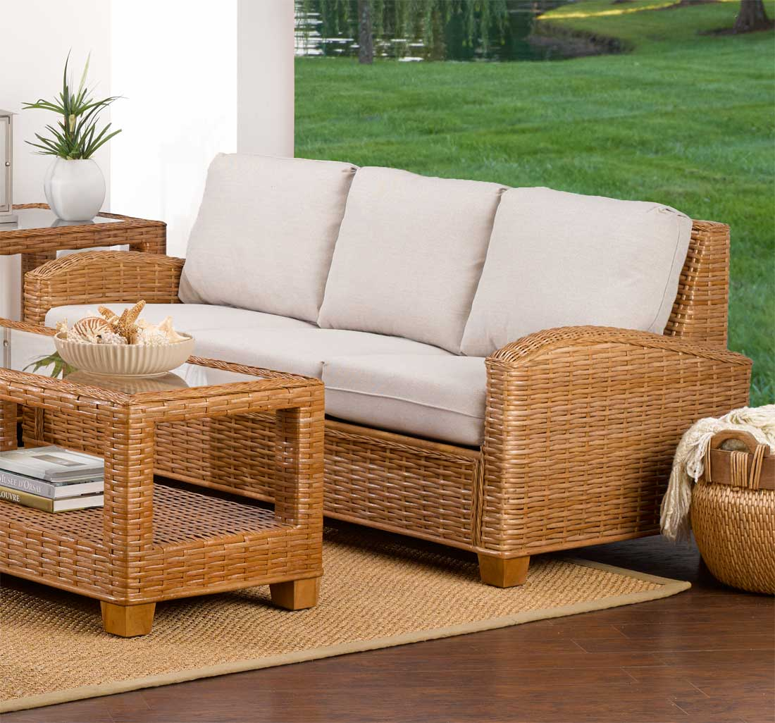 Millennial Natural Rattan Sofa  Custom Finishes Available 
