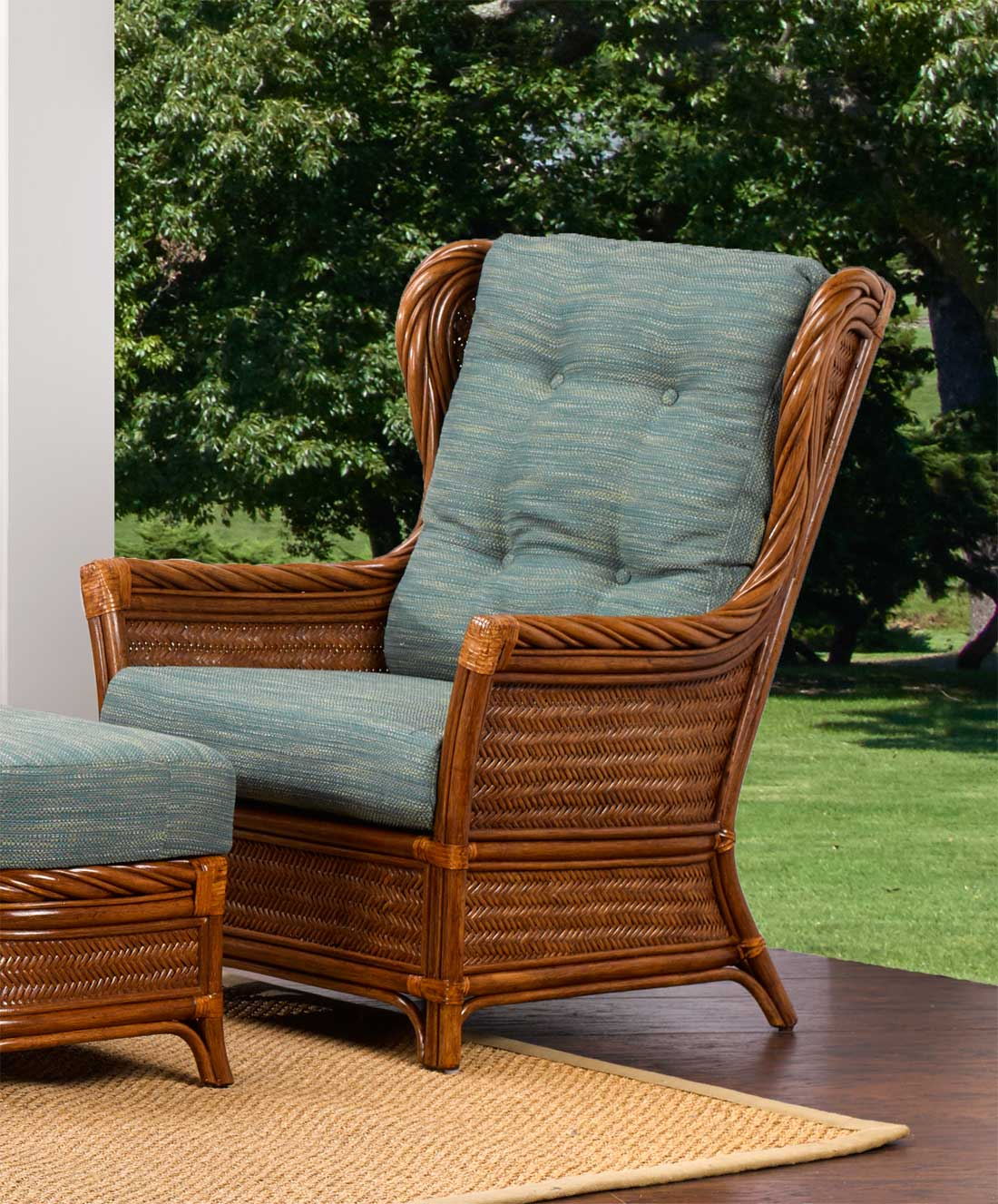South Shore Natural Rattan High Back Lounge Chair (Custom