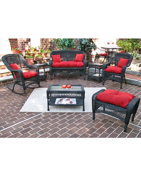 4 Piece Belair Resin Wicker Furniture Set (1) Love Seat (1) Rocker (1) Chair (1) Coffee Table