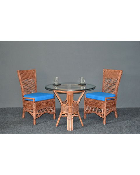 Wicker Dining Set 36" Beaded Francesca (2-Side Chairs) (2) frame colors) Brand New