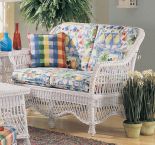 Capri Rattan Framed Natural Wicker Loveseat