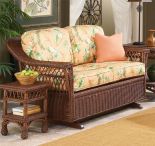 Sea Harbor Natural Wicker Glider Loveseat