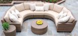 Whitecraft by Woodard Saddleback (7) Piece Circular Sectional with Cushions