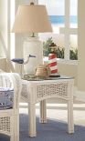Fiji Rattan End Table with Glass Top