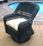 Belair Resin Wicker Swivel Glider Chairs, Black