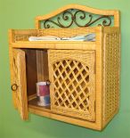 Chelsea 2-Door Wicker Wall Rack, Dark Honey