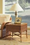 Wicker End Table, Rattan Frame, Bodega Bay Style (Custom Finishes) NOT SOLD ALONE