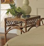 Wicker End Table, Rattan Frame, Orchard Park Style (Custom Finishes)