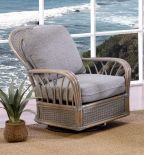 Oceanview Natural Rattan Swivel Glider Chair (Custom Finishes Available)