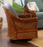 South Shore Natural Rattan Swivel Glider Chair (Custom Finishes Available)