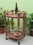 Wicker Serving Cart, Casters, Denisa Style, Teawash Brown