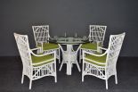 WHITE WITH CELERY GREEN CUSHIONS