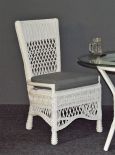 WHITE CHAIR WITH GRAY CUSHION