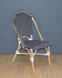 Rattan Dining Chair, Lila Style Bistro Natural Frame-Black & White Chairs -- Natural Rattan Frames with Easy Clean Resin Seats & Backs (Have Arrived) (Minimum 2)-----SPECIAL Pricing