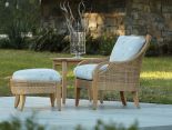 Lane Venture Edgewood Resin Wicker and Teak Lounge Chair with Cushions