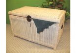 Wicker Trunks Chests, Large Wood lined White Wash