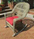 Madrid Resin Wicker Rocking Chairs, Driftwood