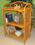 Wicker Bookcase, Caramel 3 Shelves