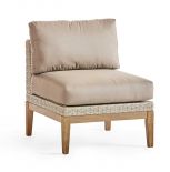 Contempo Wood and Wicker Armless Chair