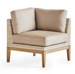 Contempo Wood and Wicker Corner Chair