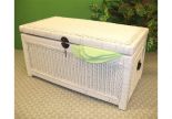Wicker Trunks Chests, Small Wood lined White