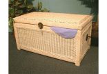 Wicker Trunks Chests, Small Wood lined White Wash