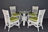 WHITE WITH CELERY GREEN CUSHIONS