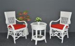 WHITE WITH POPPY RED CUSHIONS