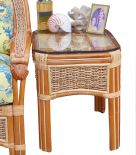 Wicker End Table, Rattan Frame, Mariner Style