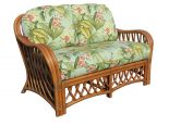Old Town Natural Rattan Loveseat with Cushions