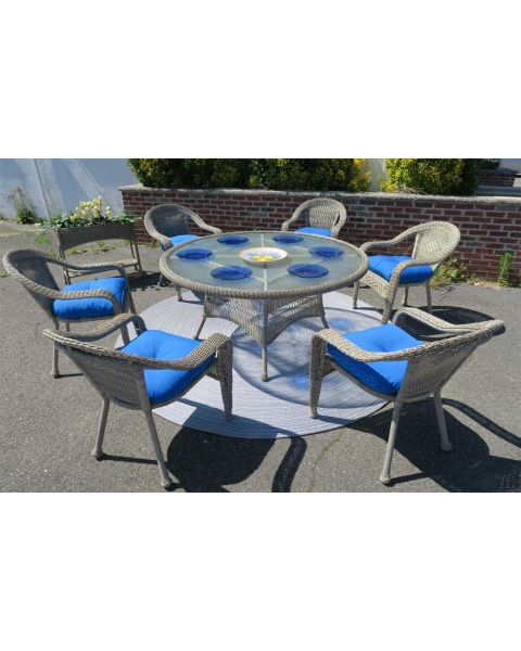 Resin Wicker Dining Set 60" Round (5) Colors)