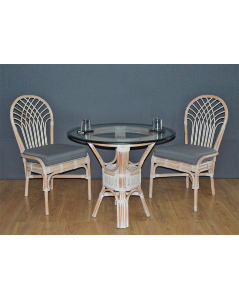 Rattan Dining Set 36" Savannah (2-Side Chairs) (3 frame colors)